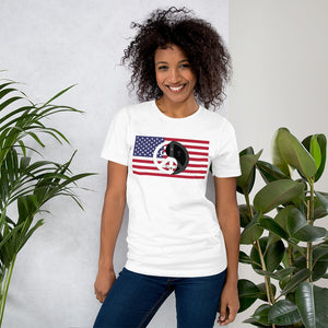 Short-Sleeve Unisex T-Shirt USA patriotic shirt with peace wear Usa design logo