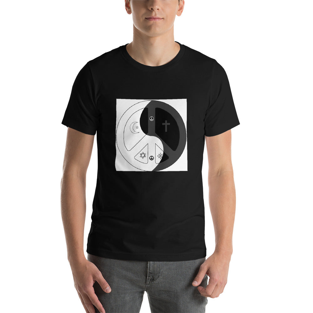 Short-Sleeve Unisex T-Shirt with peace wear usa design logo