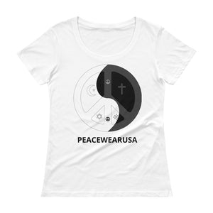 Ladies' Scoopneck T-Shirt with peace wear usa design logo