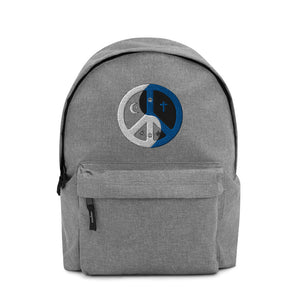 Embroidered Backpack with peace wear usa logo