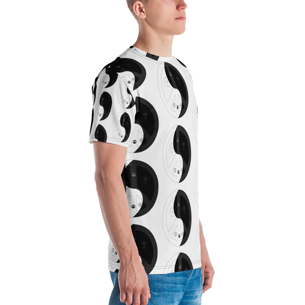 Men's T-shirt Pattern Print with peace wear design logo