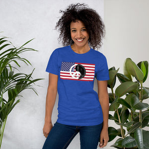 Short-Sleeve Unisex T-Shirt USA patriotic shirt with peace wear Usa design logo