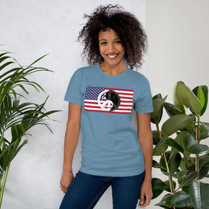 Short-Sleeve Unisex T-Shirt USA patriotic shirt with peace wear Usa design logo