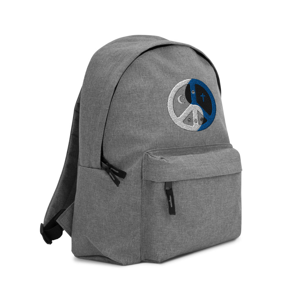 Embroidered Backpack with peace wear usa logo