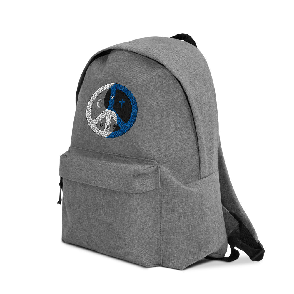 Embroidered Backpack with peace wear usa logo